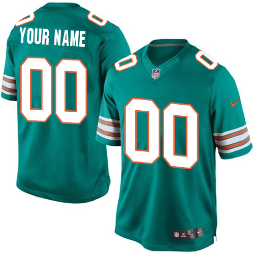 Youth Limited Nike Jersey Aqua Green Alternate - Customized NFL Miami Dolphins